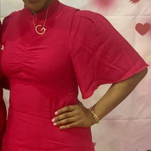 RED! short wide sleeve Free People dress!